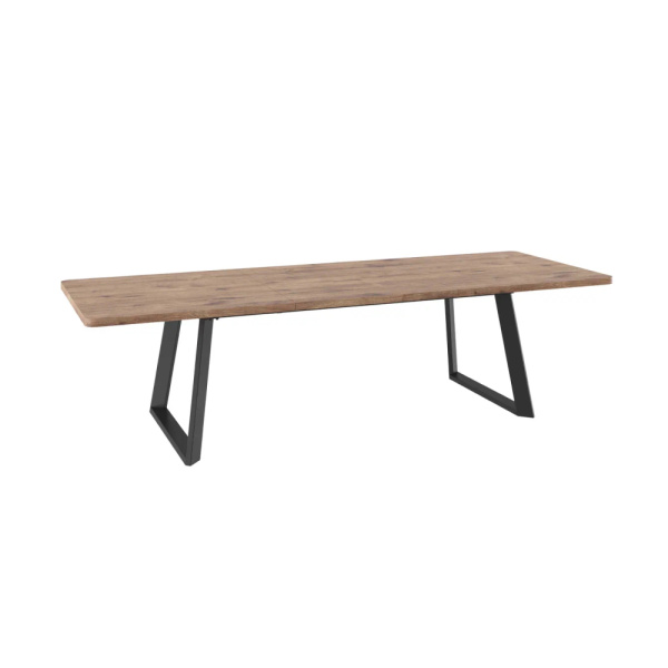 Стол LOFT LUX RADIAL-200, раздвижной 200(290)х105, ДУБ ВЕЛЛИНГТОН/ЧЕРНЫЙ LOFT 200